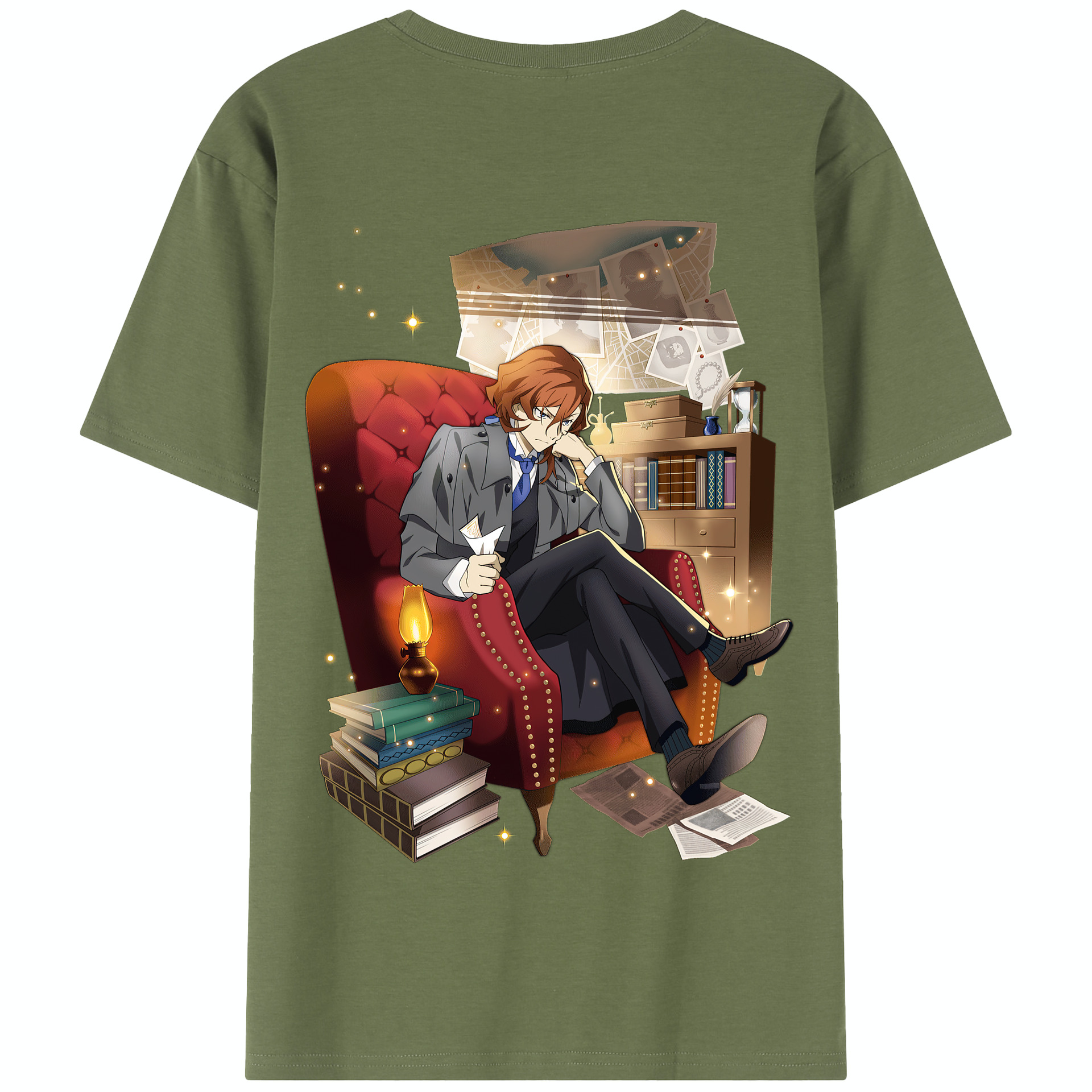 （画像用） 文豪ストレイドッグス Bungo Stray Dogs 綿100％半袖Tシャツ（背面プリント）